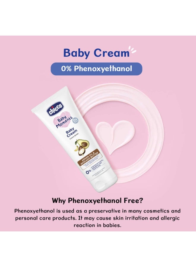 Chicco Baby Moments Baby Cream for Babies with Argan Oil & Avocado Butter, 100g| Natural Ingredients for Hydrated Skin | Dermatologically Tested | Phenoxyethanol, Parabens & Lauryl sulphates free - Image 2